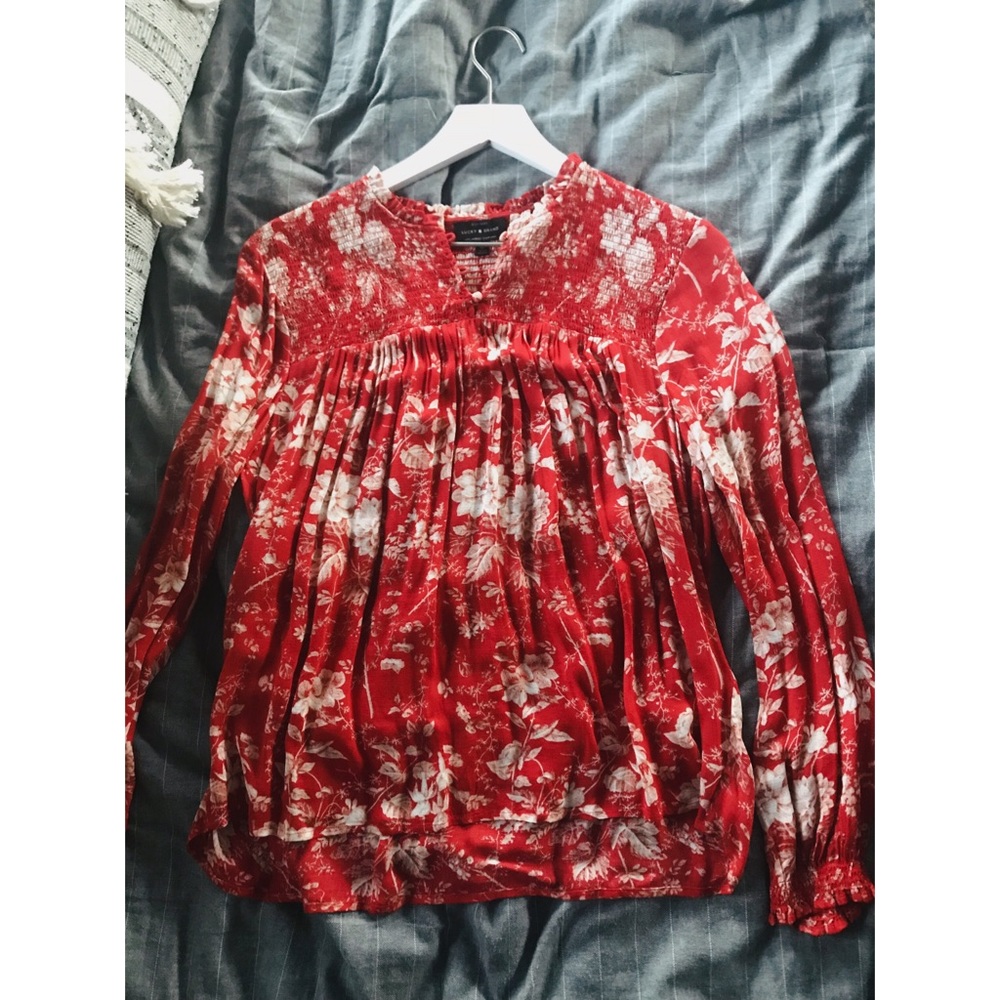 Lucky Brand Red Floral Shirt